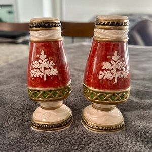 Vintage Fitz & Floyd Holiday Solstice Salt & Pepper Shakers